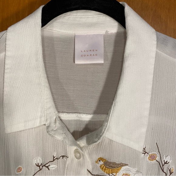 Lauren Conrad Sheer White High Low Top XXL - Picture 7 of 9